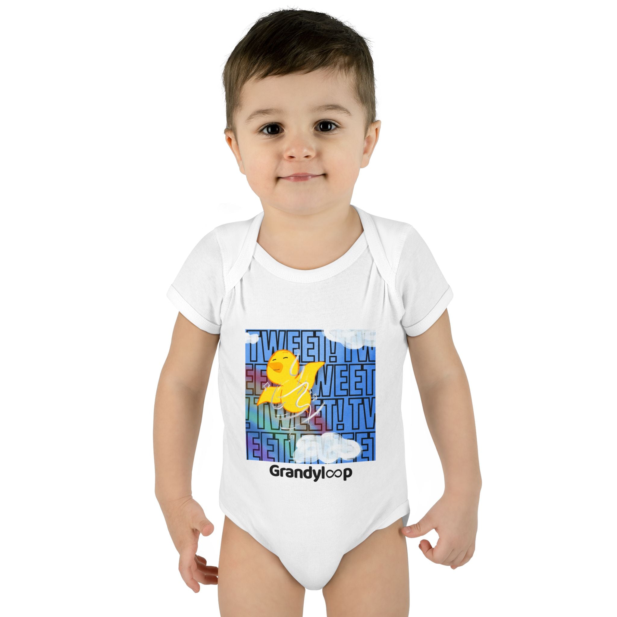 Infant Bodysuit - "Tweet Tweet" Cloud & Bird Playtime Shirt