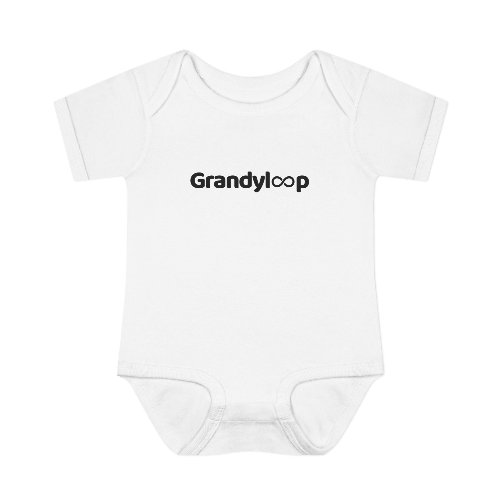 Infant Bodysuit with "Grandyloop" Logo — Minimal Newborn Onesie