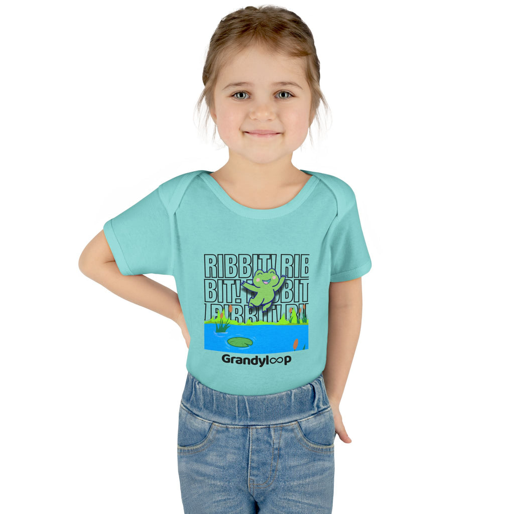 Infant Bodysuit - "Ribbit Ribbit" Lily & Frog Playtime Shirt