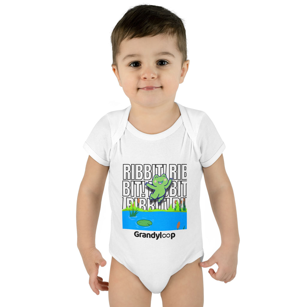 Infant Bodysuit - "Ribbit Ribbit" Lily & Frog Playtime Shirt