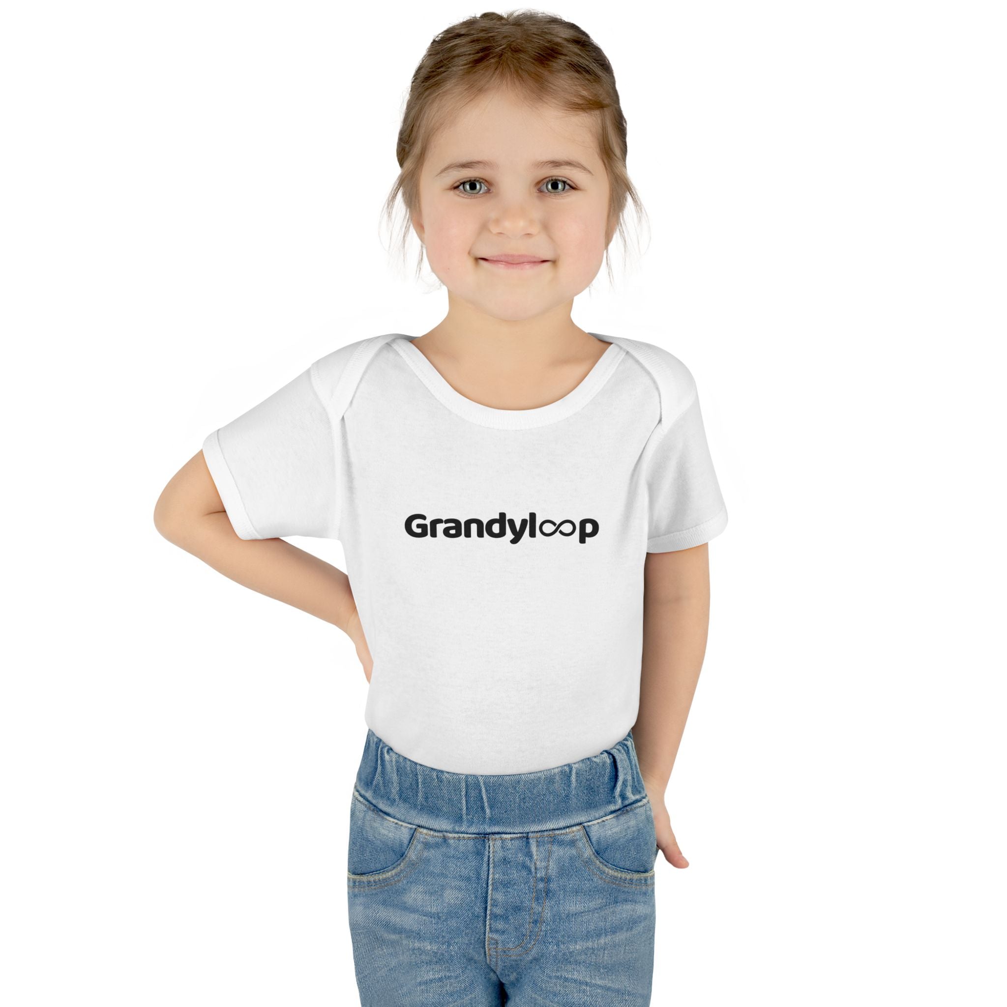 Infant Bodysuit with "Grandyloop" Logo — Minimal Newborn Onesie