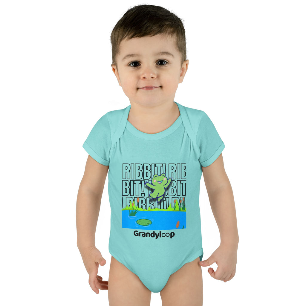 Infant Bodysuit - "Ribbit Ribbit" Lily & Frog Playtime Shirt