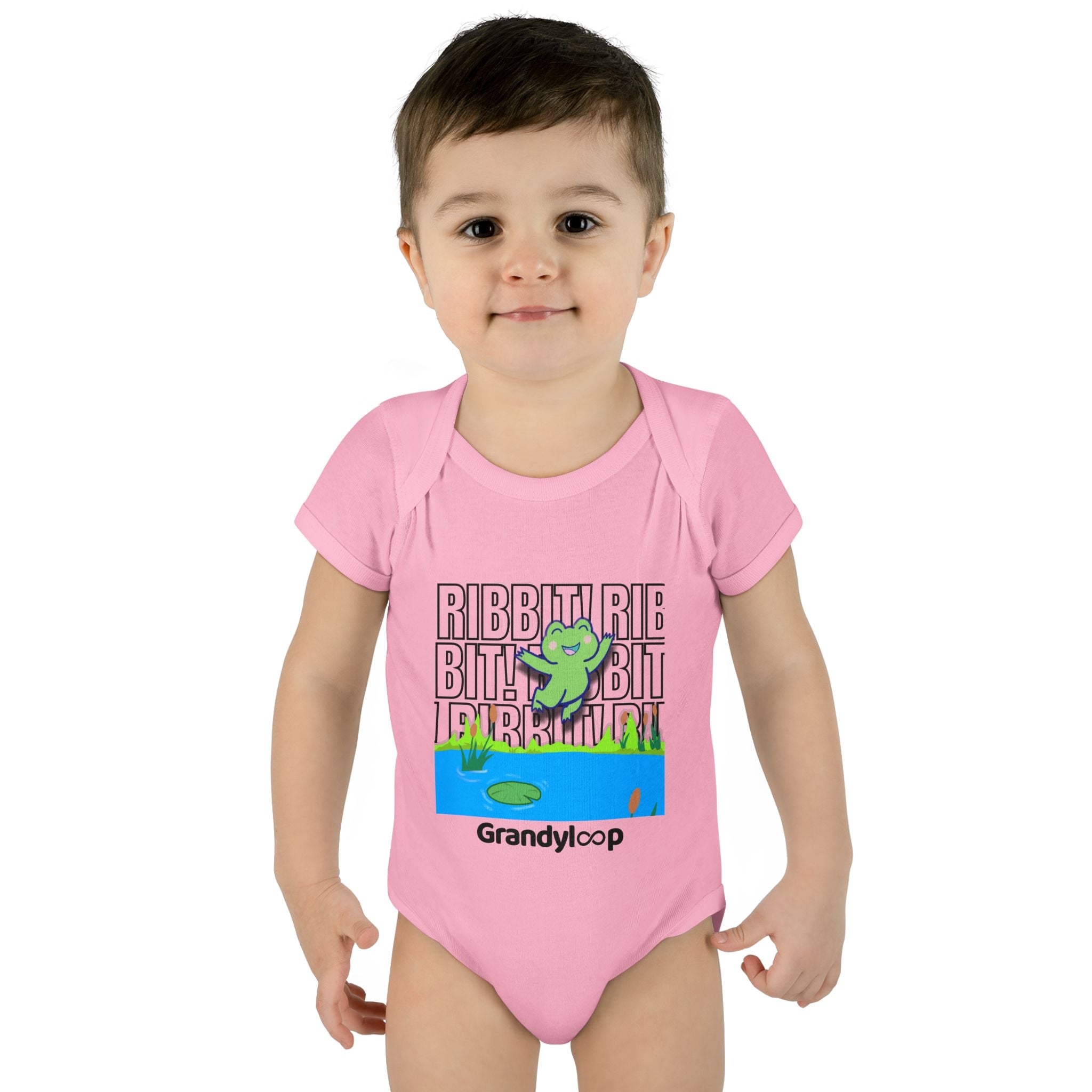 Infant Bodysuit - "Ribbit Ribbit" Lily & Frog Playtime Shirt
