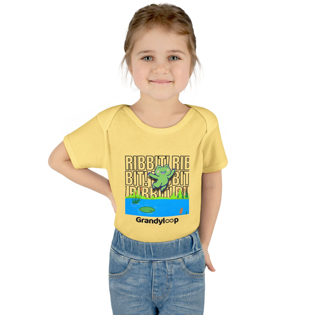 Infant Bodysuit - "Ribbit Ribbit" Lily & Frog Playtime Shirt