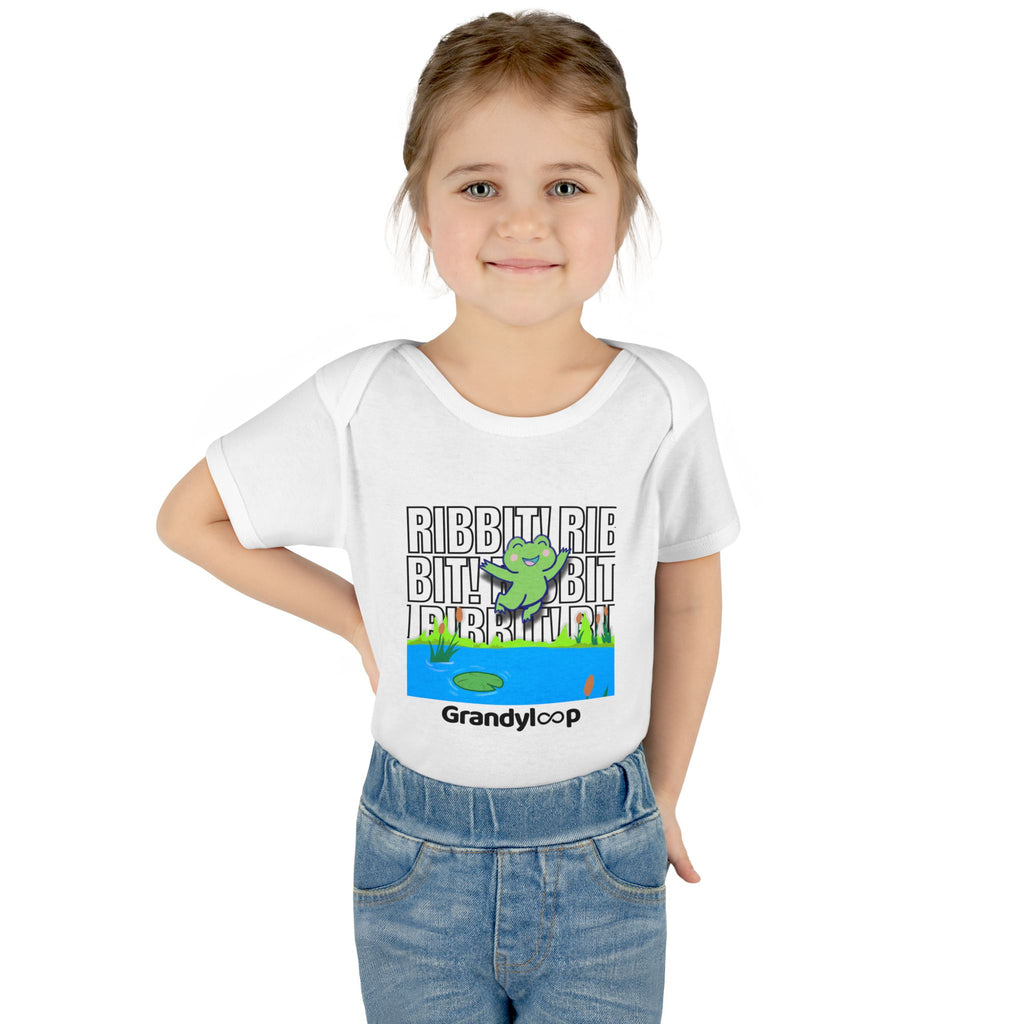 Infant Bodysuit - "Ribbit Ribbit" Lily & Frog Playtime Shirt