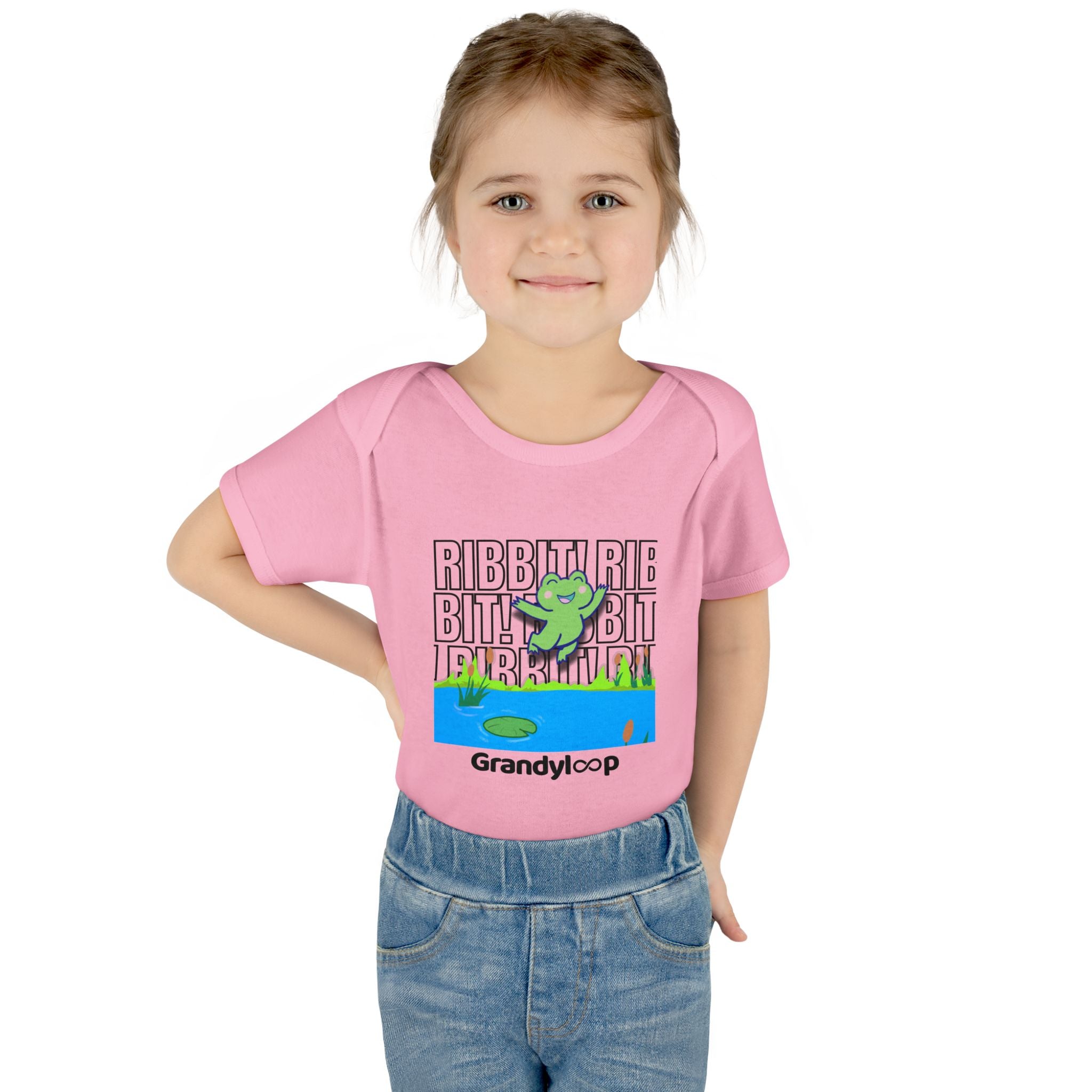 Infant Bodysuit - "Ribbit Ribbit" Lily & Frog Playtime Shirt