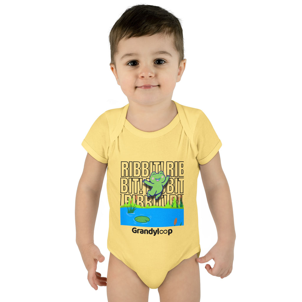 Infant Bodysuit - "Ribbit Ribbit" Lily & Frog Playtime Shirt
