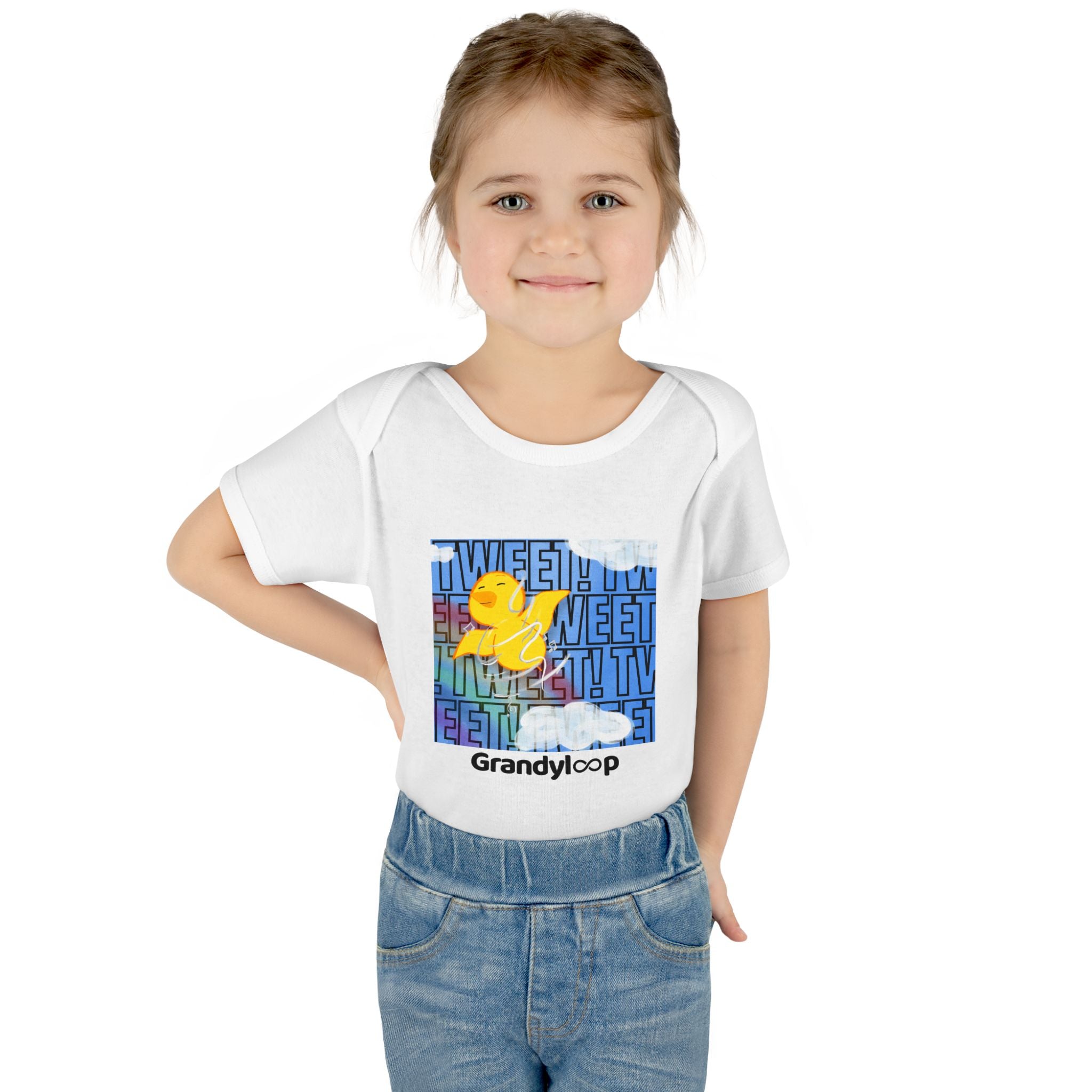 Infant Bodysuit - "Tweet Tweet" Cloud & Bird Playtime Shirt